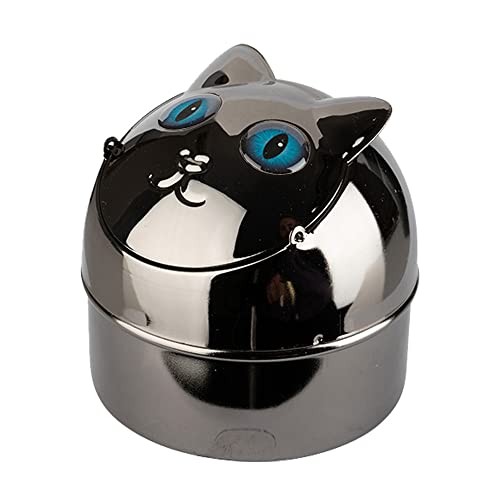 Windaschenbecher Cat Kippaschenbecher Aschenbecher Katze für Innen und Außen Metall Windascher Klappaschenbecher Kippascher (Gil) von Sepilo