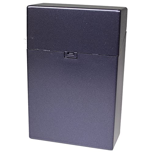 Zigarettenbox Alesta King Size Standardgröße L für ca 20 Zigaretten einfache Öffnung des Deckels Push Open Kunststoff Zigarettenschachtel 85mm Standard Box (Dunkelblau - 1 Box) von Sepilo