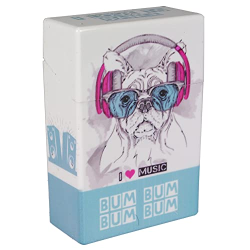 Zigarettenbox STEREO King Size Standardgröße L für ca 20 Zigaretten einfache Öffnung des Deckels Push Open Kunststoff Zigarettenschachtel 85mm Standard Box (Blue - 1 Box) von Sepilo