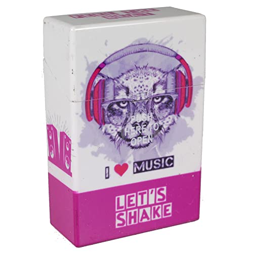 Zigarettenbox STEREO King Size Standardgröße L für ca 20 Zigaretten einfache Öffnung des Deckels Push Open Kunststoff Zigarettenschachtel 85mm Standard Box (Purple - 1 Box) von Sepilo