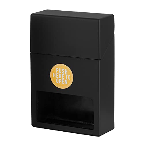 Zigarettenbox mit Sichtfenster Öffnung King Size Standardgröße L für ca 20 Zigaretten einfache Öffnung des Deckels Push Open Kunststoff Zigarettenschachtel 85mm Standard Box (Schwarz - 1 Box) von Sepilo
