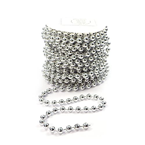 Perlenband Perlenkette Perlengirlande Perlenschnur Dekokette Hochzeitskette Deko Tischdeko Girlande Silber 1€/M (S-P10-03-SF) von Sepkina