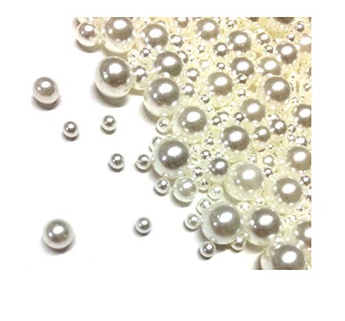 Sepkina Sparpack Mix 1000 lose Perlen Dekoperlen Dekorationsperlen Kunststoffperlen Streudeko Hochzeit Hochzeitsperlen 4 6 8 10 12mm Mix Weiss (1000) von Sepkina