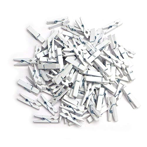 kleine süße mini Zierklammern Clips Dekoklammern Klammern Holz Wäscheklammern Miniklammern Holzklammern Weiss (S-SDK-2-5-weiss) von Sepkina