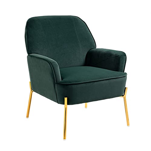 Modern Wohnzimmer Sessel Samt Lounge Sessel für Wohnzimmer und Schlafzimmer Sofa Stuhl bis 135 kg Dunkelgrün von Sepnine