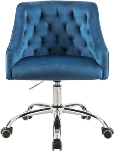 Sepnine Bürostuhl Höhenverstellbarer Arbeitsstuhl Ergonomischer Samtbürostuhl (Blau) von Sepnine