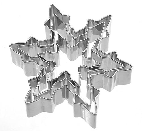 Neustanlo Keksausstecher Schneeflocke, Eiskristall 3-tlg. Edelstahl von NEUSTANLO