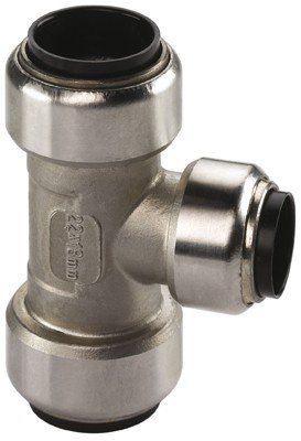 Edelstahl Steckfitting Tectite T-Stück Mittelgang reduziert 22 mm x 18 mm x 22 mm, TS130R Edelstahl Steckfitting Tectite T-Stück Mittelgang reduziert 22 mm x 18 mm x 22 mm, TS130R von Seppelfricke