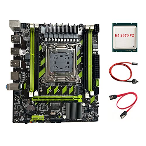 Seprendi X79G LGA2011 Motherboard + E5 2670 V2 CPU + Switch-Kabel + -Kabel unterstützt 4 x DDR3 Slot M.2 NVME PCI-E X16 6 x USB 2.0 SATA3.0 von Seprendi