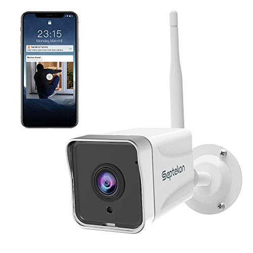 Septekon Überwachungskamera Aussen, Kamera Überwachung 1080P, WLAN IP Kamera IP66 wasserdichte Sicherheitskamera mit Nachtsicht Bewegungserkennung, Außen Kamera mit Zwei-Wege-Audio von Septekon