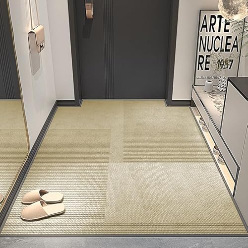 Septem Fussmatte Inneneinfaches Beige Waschbar Türmatte,Fußmatte Außen Und Innen,rutschfeste,Flur Schmutzfangmatte,Fussmatte Aussen Für Haustür,Eingangsbereich,Garten von Septem