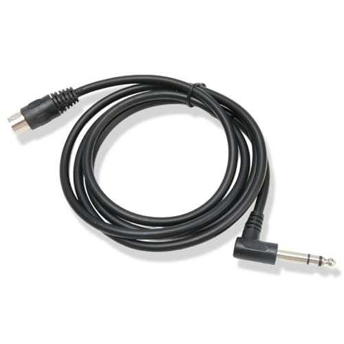 6,35 MM Stecker auf MIDI DIN 5 Pin Steckerkabel, Rechtwinkliges Design, Spiralabschirmung für Eine Effiziente Signalübertragung Zum Anschluss Von Professionellen Tonmikrofonen mit 6,35 MM Schnittstell von Septpenta