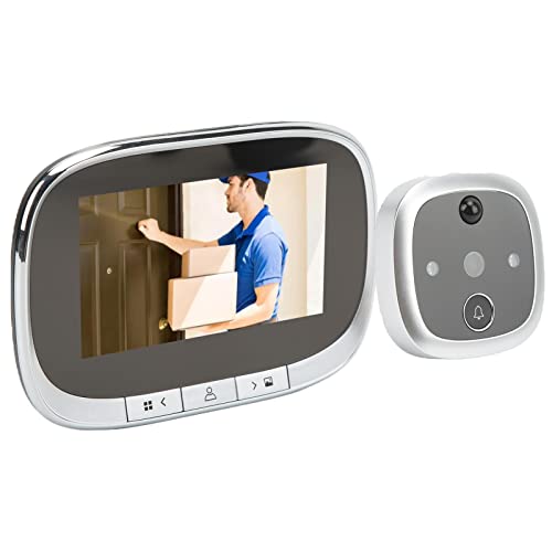 Digitaler Türspion, 1 MP 4,3 Zoll LCD Bildschirm mit Automatischer Aufzeichnung Der Nachtsicht Türklingelkamera, Weitwinkelobjektiv Horizontal 120 °, Diagonal 170 ° Wiederaufladbar für Das Home von Hoopoocolor