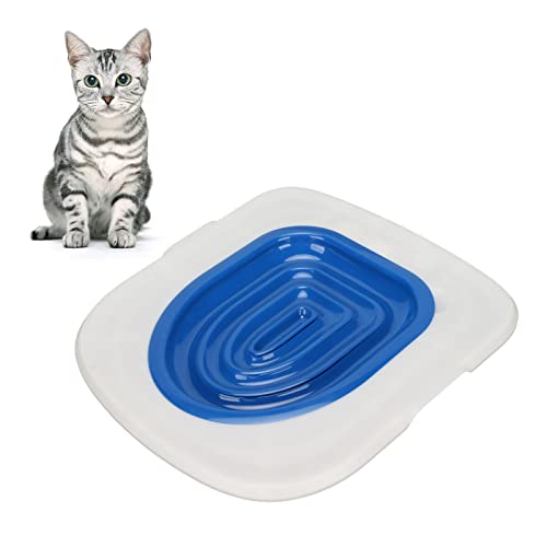 Katzentoiletten Trainingskit, Haustierversorgung, Starke Tragfähigkeit, Abnehmbares Design, Wiederverwendbarer Katzentoiletten Trainer, Trainieren Sie Ihre Katze, Die Toilette Zu Benutzen(Weiß Blau) von Septpenta