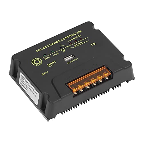 MPPT Solar Laderegler, MCU Steuerung, mit Automatischer Erkennung 12V 24V Systemspannung und Dreistufige Batterieleistungsanzeige, 5V Ausgang mit USB Anschluss, 20A Solarpanel Laderegler von Septpenta