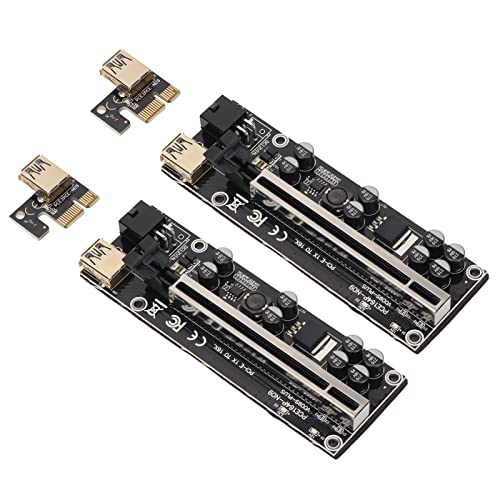 Septpenta 2 PCIE 1X Bis 16X Riser Karten, Besserer Kontakt, Höhere Effizienz, Mehrschichtige Geschirmte Kabel, Hochwertige Befestigungselemente, 6 Polige Riser Karten, Reiner Kupferdraht für OS X von Septpenta