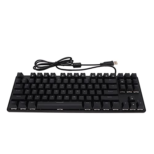 Septpenta 87 Tasten Blue Switch Mechanische Tastatur, Zweifarbiger RGB Spritzguss, Mehrere Beleuchtungsmodi, Ergonomisches Design, Kompatibel mit Windows XP, Vista, Win 7, Win 8, Win 10 von Septpenta