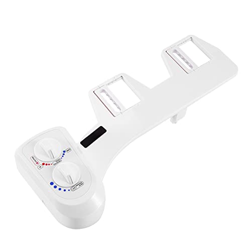 Septpenta Absbidet Aufsatz für Toilette, Doppelknopf Toiletten Bidet mit Selbstreinigungsfunktion, Einfache Installation, ABS Aufsatz, Einzeldüsen Bidet für 2 Teilige Toilette(G3 / 8) von Septpenta