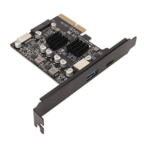 Septpenta PCIE Typ C Karte mit ASM3142 Plus Vi822 Hauptcontroller Chip, 10 Gbit/S PCIE 3.0 Maximalbandbreite, Vergoldete Stifte, 2 Gruppen mit Hoher Leistung, Unterstützt USB3.2 Gen2 von Septpenta