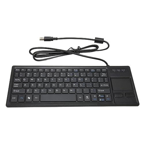 Tastatur mit Touchpad, Kabelgebundene Plug and Play USB Tastatur mit X Scherentaste, Ergonomische Tastatur Stummschaltung, Ultradünne Tastatur für Notebook/Schreibtisch, Schwarz von Septpenta