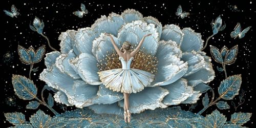 5D DIY Diamond Painting Kits for Adults, Ballett Schmetterlinge Vollbohrer Diamant Bilder mit Zubehör für Anfänger, Strass Kristall Stickerei Leinwand Kinder Erwachsene Dekorationen 40x50cm C15 von Sepwougg