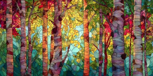 5D DIY Diamond Painting Kits for Adults, Der abstrakte Wald Vollbohrer Diamant Bilder mit Zubehör für Anfänger, Strass Kristall Stickerei Leinwand Kinder Erwachsene Dekorationen 90x120cm C122 von Sepwougg