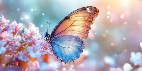 5D DIY Diamond Painting Kits for Adults, Farbige Schmetterlinge Vollbohrer Diamant Bilder mit Zubehör für Anfänger, Strass Kristall Stickerei Leinwand Kinder Erwachsene Dekorationen 70x90cm C50 von Sepwougg