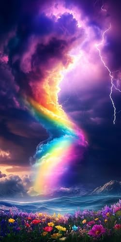 5D DIY Diamond Painting Kits for Adults, Regenbogen abstrakt Vollbohrer Diamant Bilder mit Zubehör für Anfänger, Strass Kristall Stickerei Leinwand Kinder Erwachsene Dekorationen 100x150cm C29 von Sepwougg