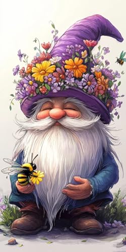 5D DIY Diamond Painting Kits for Adults, Zwerg Blumen Vollbohrer Diamant Bilder mit Zubehör für Anfänger, Strass Kristall Stickerei Leinwand nach Zahlen für Kinder Erwachsene Dekorationen 40x70cm C11 von Sepwougg