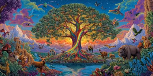Diamond Painting xxl, Regenbogenbäume 5D Diamant Painting Bilder, DIY Kristall Stickerei Erwachsene und Kinder, Mosaikherstellung Art Groß Wohnzimmer Schlafzimmer Dekoration Geschenke 60x120cm D35 von Sepwougg
