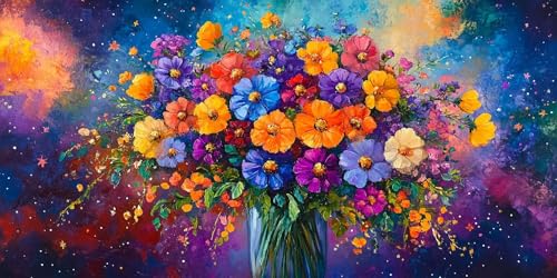 Sepwougg 5D DIY Diamond Painting Kits for Adults, Farbe Blumen Vollbohrer Diamant Bilder mit Zubehör für Anfänger, Strass Kristall Stickerei Leinwand Kinder Erwachsene Dekorationen 100x130cm C52 Sepwougg 5D DIY Diamond Painting Kits for Adults, Farbe Blumen Vollbohrer Diamant Bilder mit Zubehör für Anfänger, Strass Kristall Stickerei Leinwand Kinder Erwachsene Dekorationen 100x130cm C52 von Sepwougg