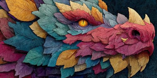 Sepwougg 5D DIY Diamond Painting Kits for Adults, Farbiger Drache Vollbohrer Diamant Bilder mit Zubehör für Anfänger, Strass Kristall Stickerei Leinwand Kinder Erwachsene Dekorationen 100x150cm C56 von Sepwougg