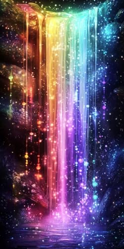 Sepwougg 5D DIY Diamond Painting Kits for Adults, Regenbogenfälle Vollbohrer Diamant Bilder mit Zubehör für Anfänger, Strass Kristall Stickerei Leinwand Kinder Erwachsene Dekorationen 60x80cm C34 von Sepwougg