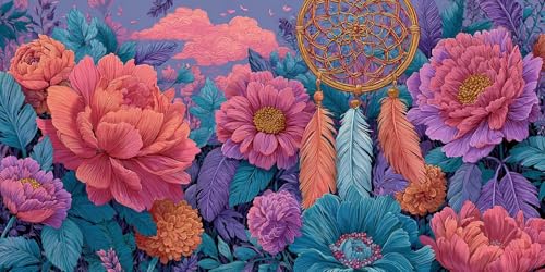 Sepwougg 5D DIY Diamond Painting Kits for Adults, Traumnetz Blumen Vollbohrer Diamant Bilder mit Zubehör für Anfänger, Strass Kristall Stickerei Leinwand Kinder Erwachsene Dekorationen 80x110cm C26 von Sepwougg