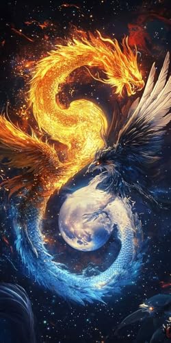 Sepwougg 5D DIY Diamond Painting Kits for Adults, abstrakte Drachen Vollbohrer Diamant Bilder mit Zubehör für Anfänger, Strass Kristall Stickerei Leinwand Kinder Erwachsene Dekorationen 60x80cm C114 von Sepwougg