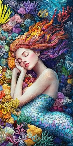 Sepwougg 5D DIY Diamond Painting Kits for Adults, abstrakte Frau Vollbohrer Diamant Bilder mit Zubehör für Anfänger, Strass Kristall Stickerei Leinwand Kinder Erwachsene Dekorationen 40x70cm C118 von Sepwougg