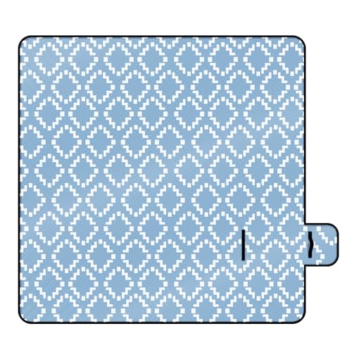 Sequpr Picknickdecke 200 x 200cm, Wasserdicht Picnic Blanket, Stranddecke, Campingdecke Faltbar, Strandmatte Tragbar, Große Picknick Decke für Outdoor Park Strand Camping Wandern (Blau) von Sequpr