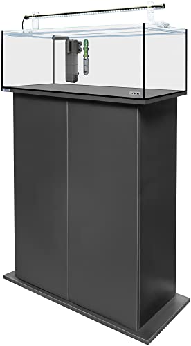 sera AquaTank 96 L mit Acryl Holder und 100 cm Unterschrank Black, Aquarium ein Komplettset mit LED Beleuchtung, Innenfilter und Heizer von sera