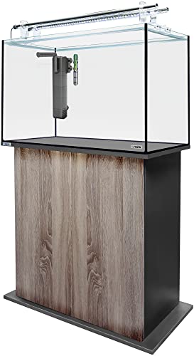 sera AquaTank 160 L mit Acryl Holder und 80 cm Unterschrank Walnut, Aquarium ein Komplettset mit LED Beleuchtung, Innenfilter und Heizer von sera