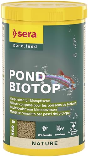 Sera Pond Insect Nature (2mm) 1000 ml ein Biotopfutter bzw. Teichfutter oder Goldfischfutter aus nachhaltigem Insektenmehl als Proteinquelle, ohne Farb- & Konservierungsstoffe von sera