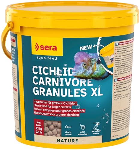 sera Cichlid Red XL Nature 3,8 L (1,2 kg) - Hauptfutter für größere carnivore Cichliden, Futter für Malawi & Tanganjika von sera