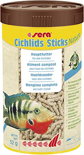 sera Cichlids Sticks Nature 250 ml (52 g) - Basisfutter für größere Cichliden, Barschfutter fürs Aquarium, Fischfutter Aquarium von sera