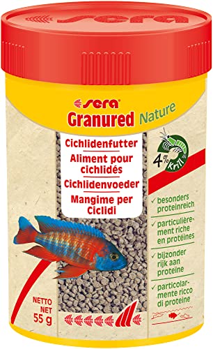 sera Granured Nature 100 ml (55 g) - Hauptfutter für kleinere carnivore Cichliden, Futter für Malawi & Tanganjika von sera