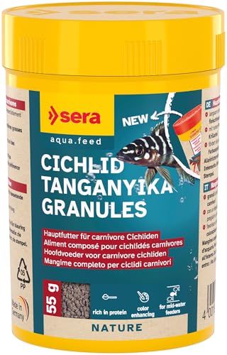 sera Granured Nature 100 ml (55 g) - Hauptfutter für kleinere carnivore Cichliden, Futter für Malawi & Tanganjika von sera