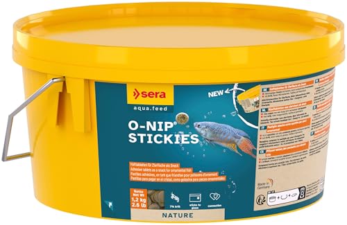 sera O-Nip Nature 2,2l (1,4 kg) - Leckerbissen als Hafttabletten mit 7% Krill für die gesunde Abwechslung - Fischfutter fürs Aquarium mit sehr hoher Verwertbarkeit, somit weniger Algen von sera