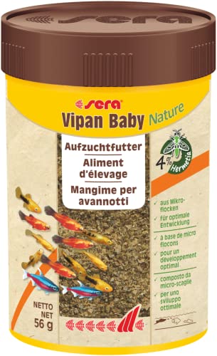 sera Vipan Baby Nature 100 ml (56 g) - Mikroflocken für Jungtiere, Jungfischfutter von sera