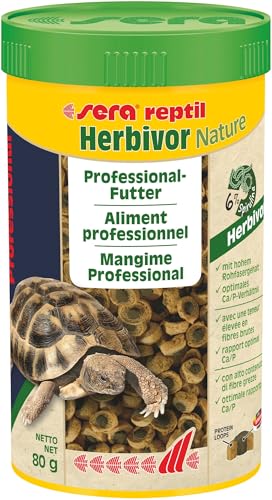 sera reptil Professional Herbivor Nature 250 ml | Zweikomponentenfutter für Herbivore Reptilien wie Landschildkröten & Leguane | Ohne Farb- & Konservierungsstoffe | Reich an Vitaminen & Algen von sera