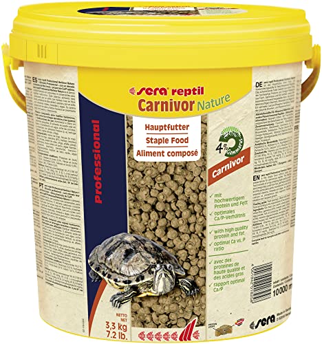 sera reptil Professional Carnivor Nature 10 L (3,3 kg) - Das Zweikomponentenfutter für Carnivore Reptilien, Wasserschildkröten Futter von sera