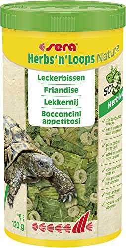 sera Herbs and Loops Nature 1000 ml (120 g) - Leckere Kräuter für eine artgerechte Abwechslung, Landschildkröten Futter von sera