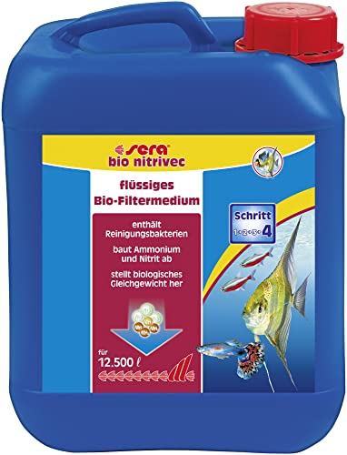 Sera Bio nitrivec 5000 ml | Flüssigfiltermedium gegen Ammonium und Nitrit | saubere und gesunde Aquarien | schafft Siedlungsfläche im Aquarium von sera